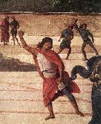 PERUGINO, Pietro Christ Handing the Keys to St. Peter (detail) af oil painting reproduction